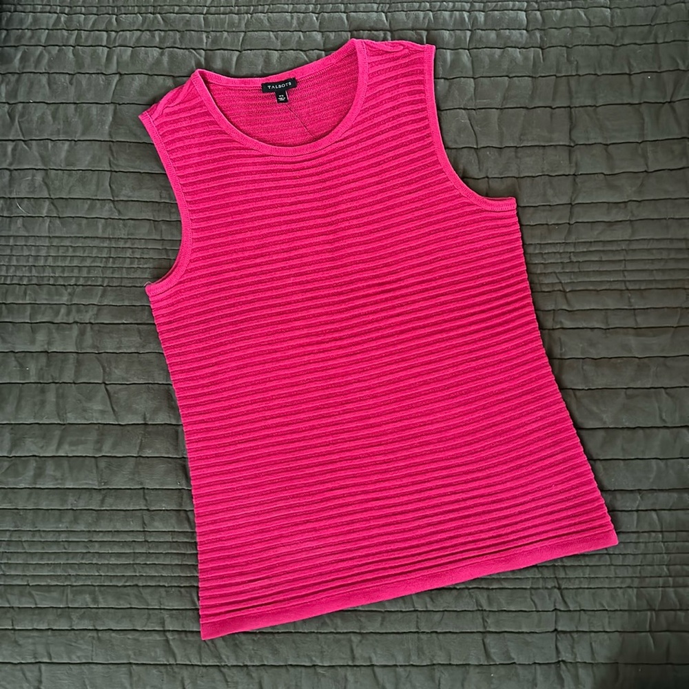NWT Talbots Pink Sleeveless Ribbed Knit Top